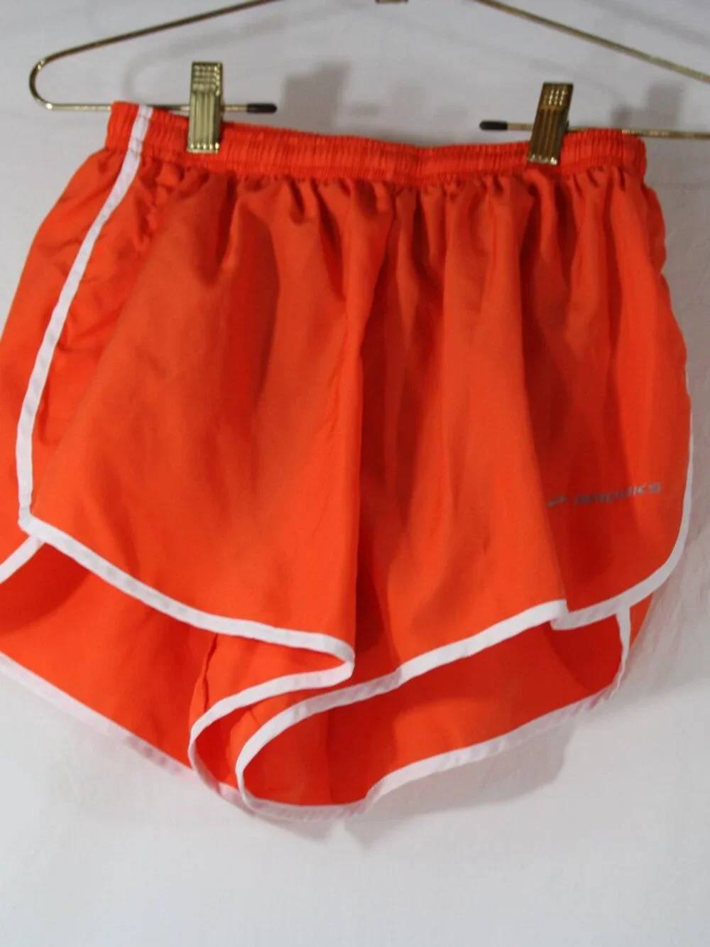 Brooks Women's Running Shorts Orange with Gray Lining Size Sm Adj. Waist - Picture 1 of 6
